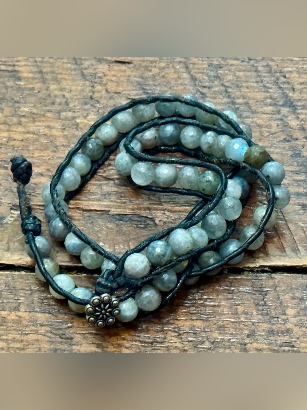 Beaded Leather Wrap Bracelet